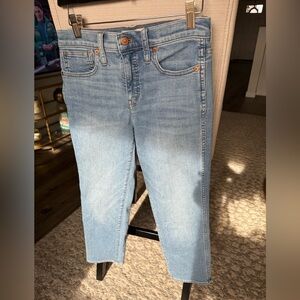 Madewell Stovepipe Light Blue Cropped Women's Jeans, 25P